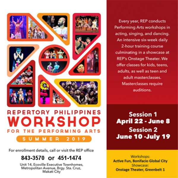 2019 summer theater workshops